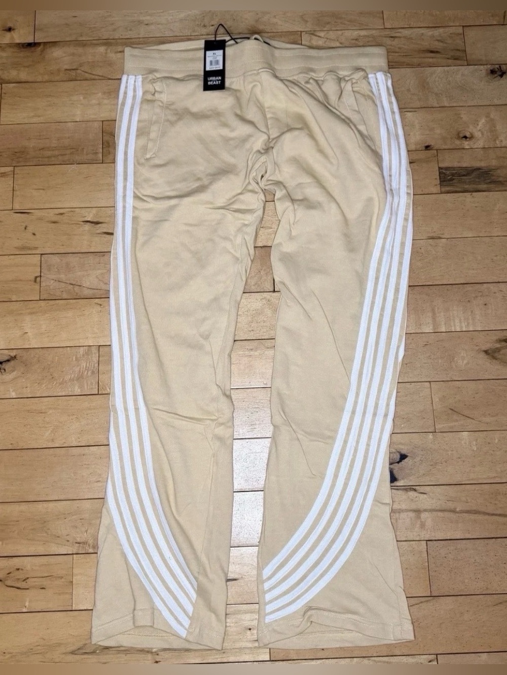 3 Urban Beast Men’s Track Pants Bundle XL Khaki Black Blue Striped Joggers NWT